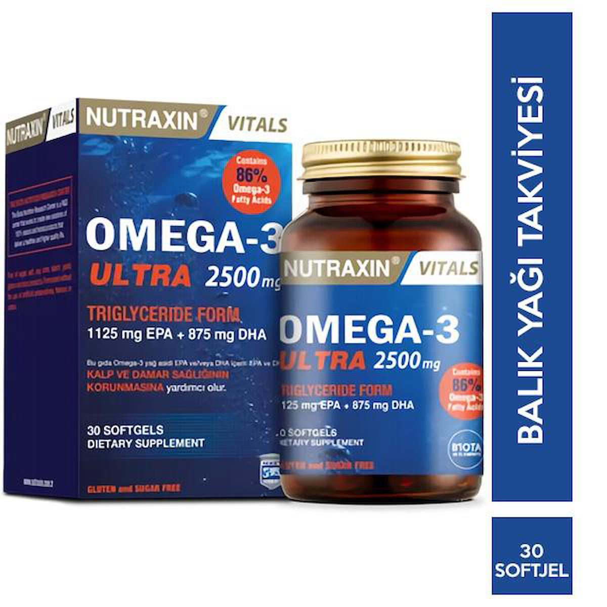 Nutraxin Omega 3 Aromasız Unisex Vitamin 30 Tablet