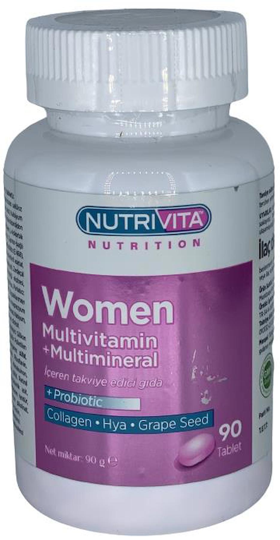 Nutrivita Nutrition Probiyotik Aromasız Kadın Vitamin 90 Tablet