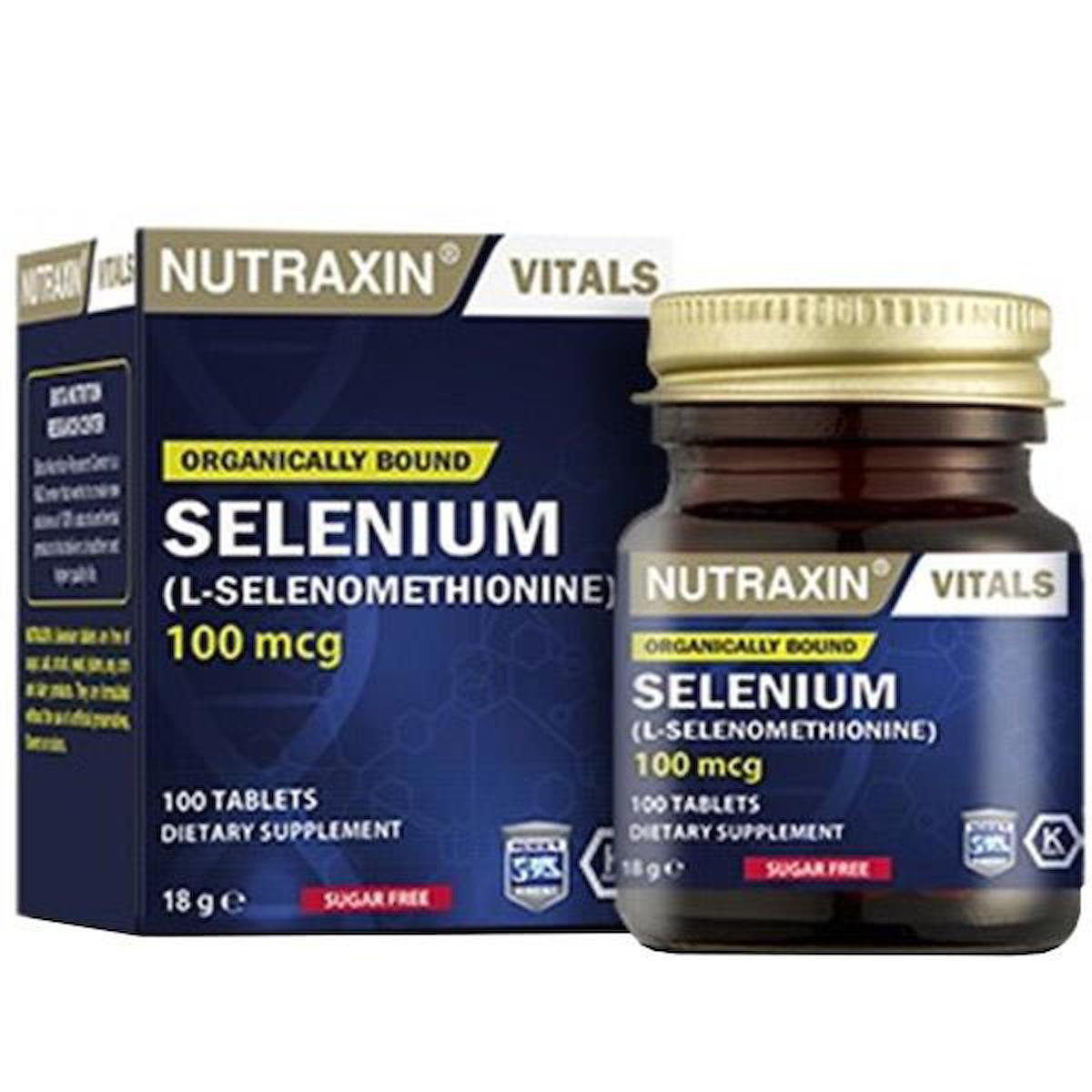 Nutraxin Selenyum Aromasız Unisex Vitamin 100 Tablet