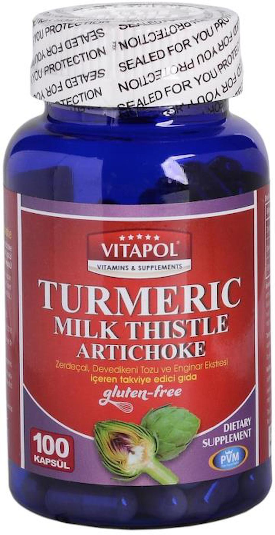 Vitapol Turmeric Milk Thistle Artichoke Aromalı Unisex Vitamin 100 Kapsül