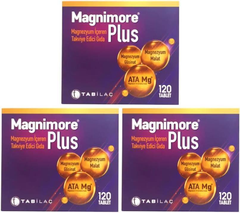 Tab İlaç Magnimore Plus Aromasız Unisex Vitamin 3x120 Tablet
