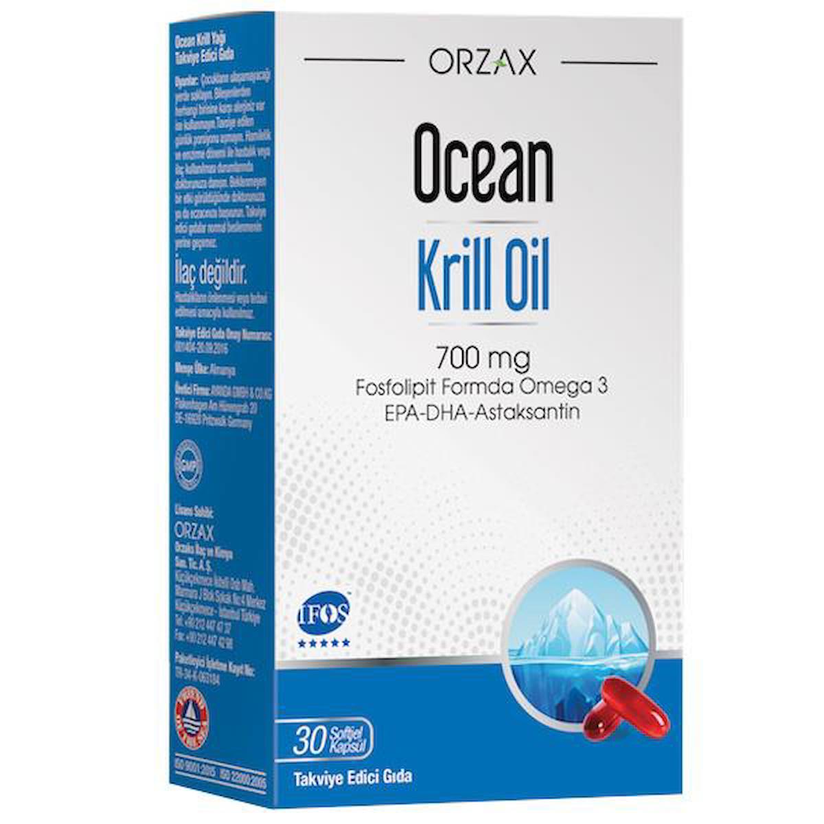 Ocean Orzax Krill Oil Aromasız Unisex Vitamin 30 Kapsül