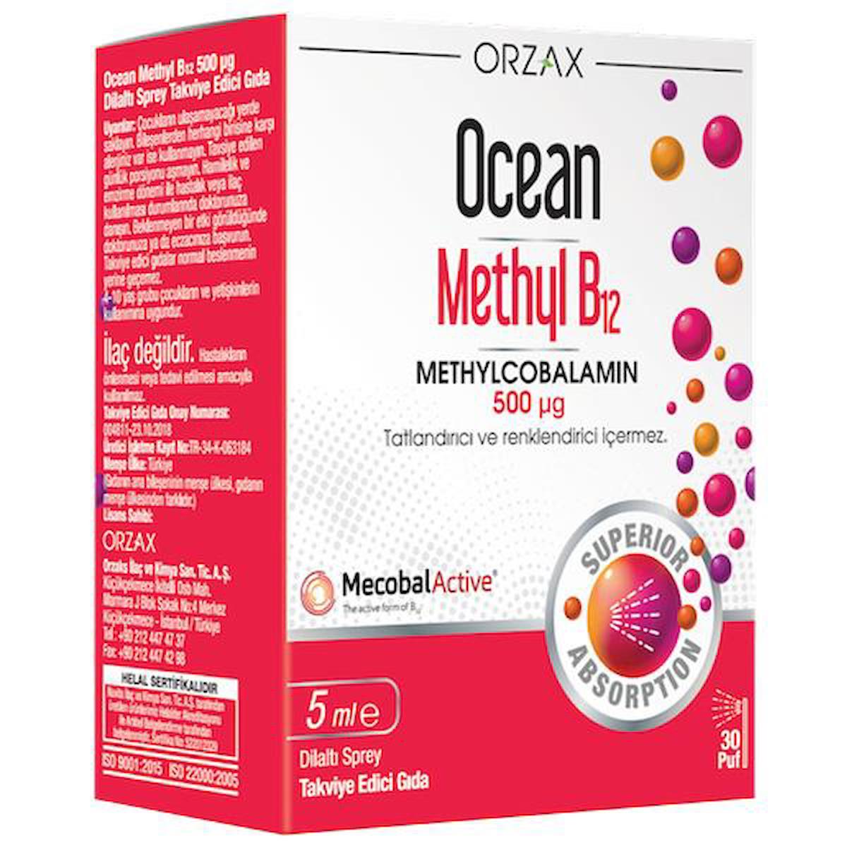 Ocean Orzax B12 Aromasız Unisex Vitamin 5 ml