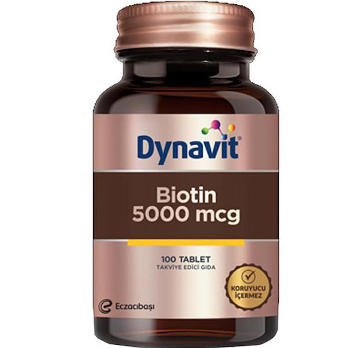 Dynavit Biotin Aromasız Unisex Vitamin 100 Tablet