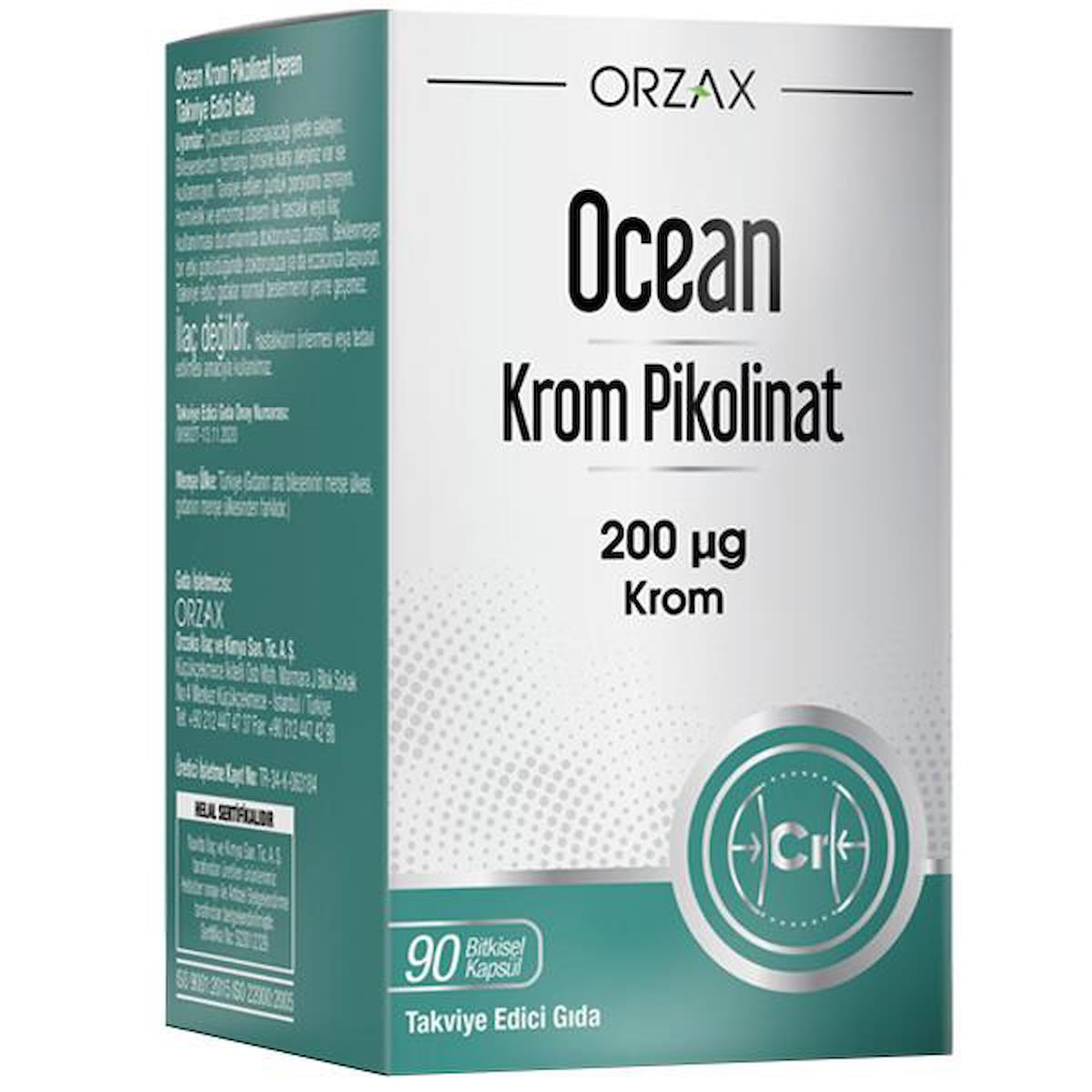 Ocean Orzax Krom Pikolinat Aromasız Unisex Vitamin 90 Kapsül