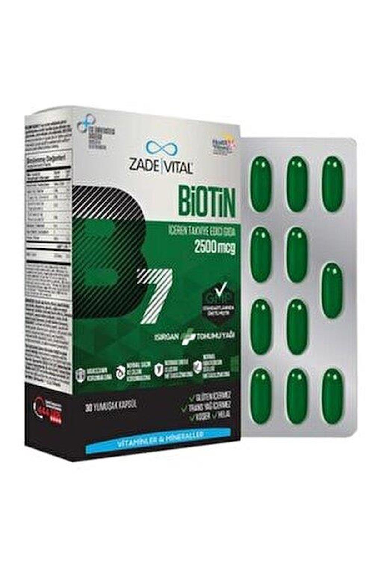 Zade Vital Biotin Sade Unisex Vitamin 30 Kapsül