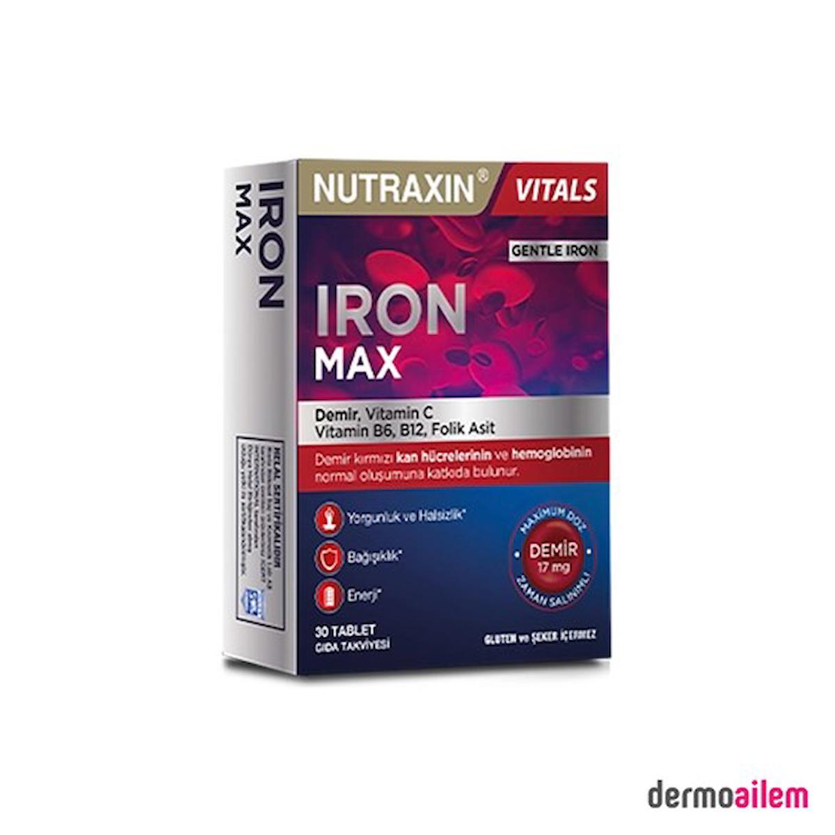 Nutraxin Iron Max Sade Unisex Vitamin 30 Tablet