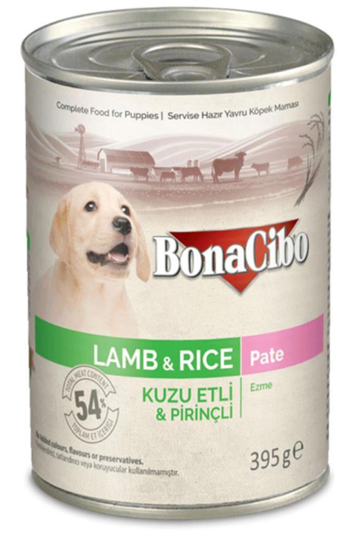 Bonacibo Pate Pirinçli ve Kuzu Etli Yavru Yaş Köpek Maması 395 gr Tekli