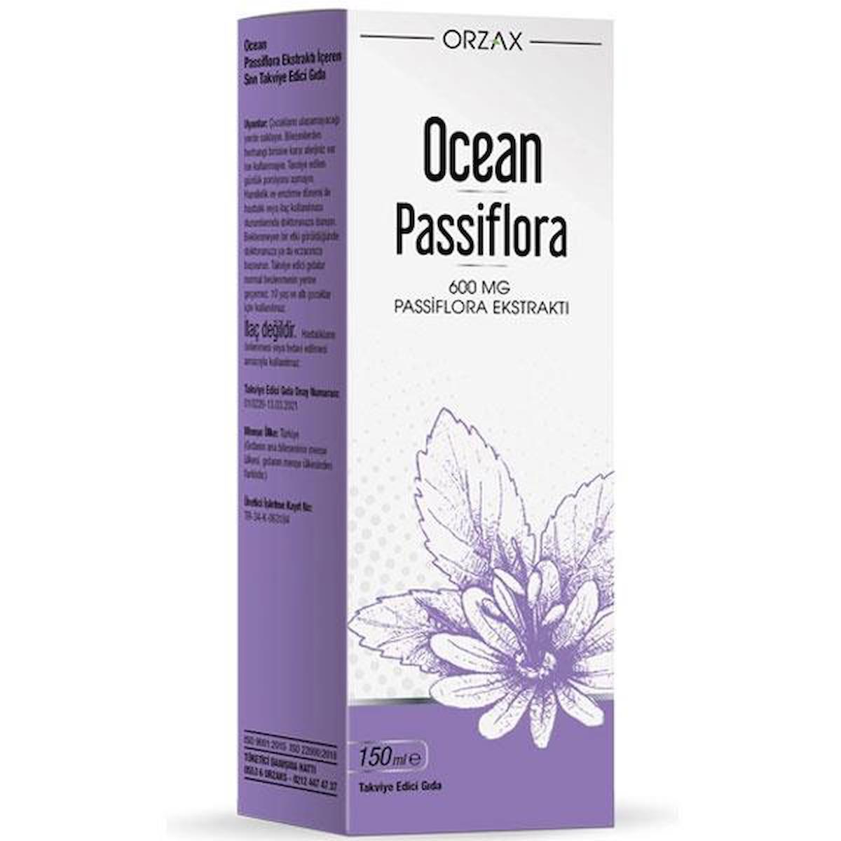 Ocean Orzax Passiflora Aromalı Yetişkin Bitkisel Besin Desteği 150 ml