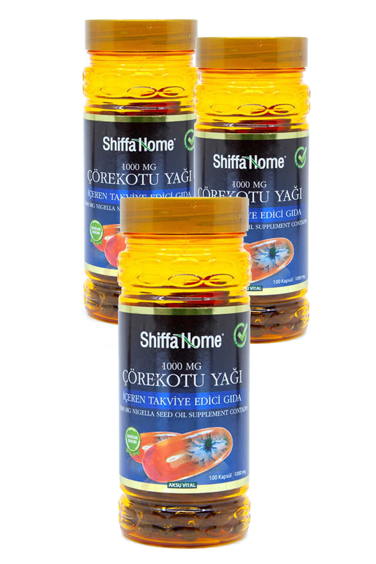 Shiffa Home Çörekotu Yağı Aromasız Yetişkin Bitkisel Besin Desteği 3x100 Kapsül