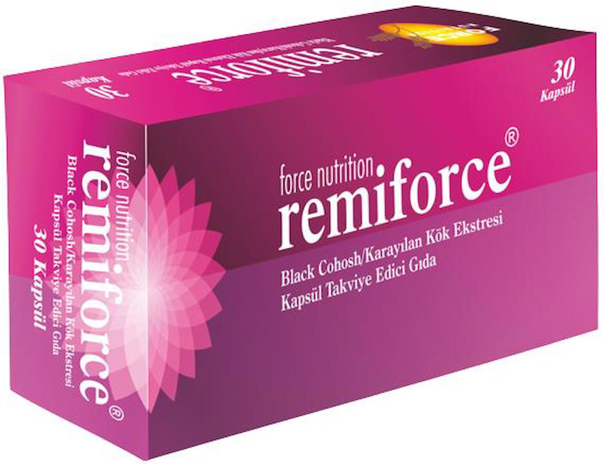 Force Nutrition Remiforce Aromasız Yetişkin Bitkisel Besin Desteği 30 Kapsül