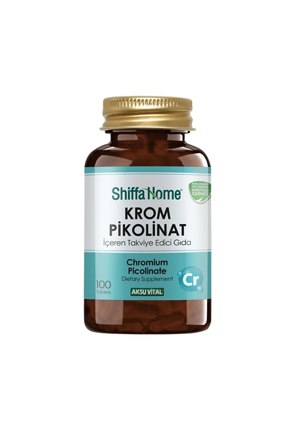 Shiffa Home Krom Pikolinat Aromasız Yetişkin Bitkisel Besin Desteği 100 Tablet