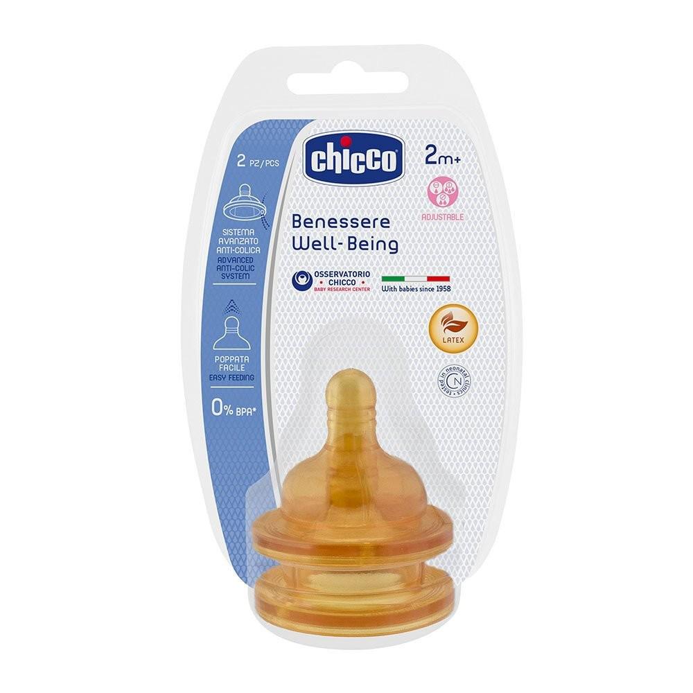 Chicco Kauçuk 2+ Ay Orta Akışlı Geniş Ağızlı 2'li Biberon Emziği