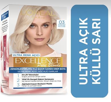 L'Oréal Paris 03 Ultra Açık Küllü Sarı Krem Saç Boyası 48 ml