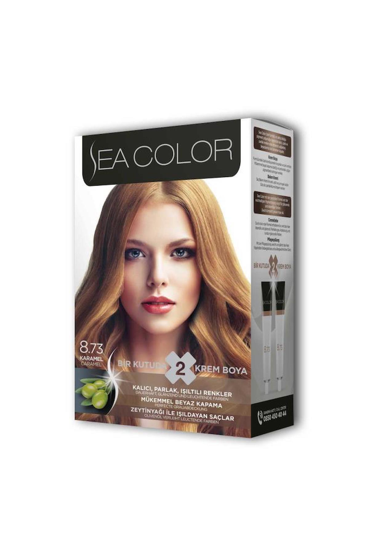 Sea Color 8.73 Seti Karamel Krem Saç Boyası