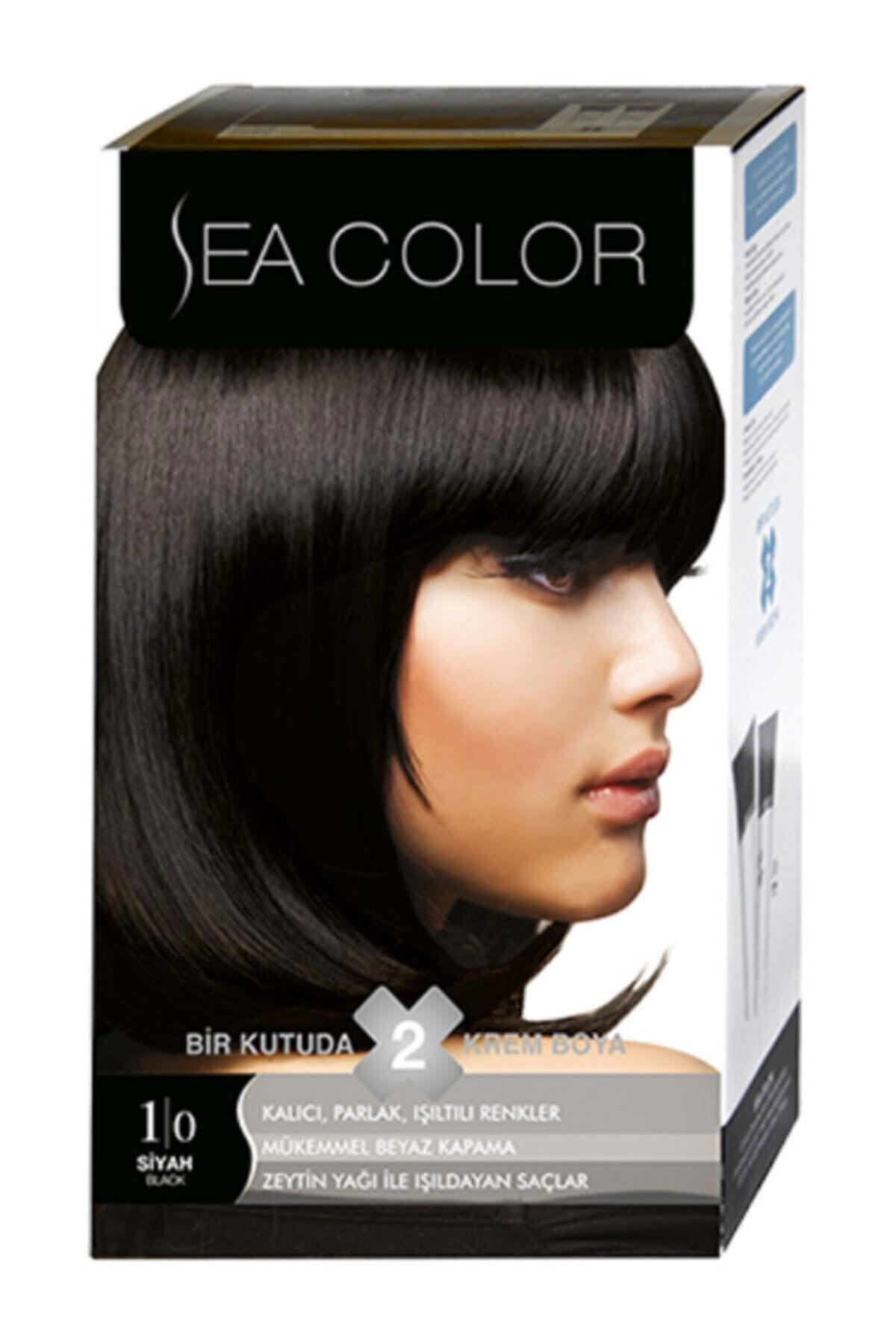 Sea Color 1.0 Siyah Krem Saç Boyası 2x50 ml