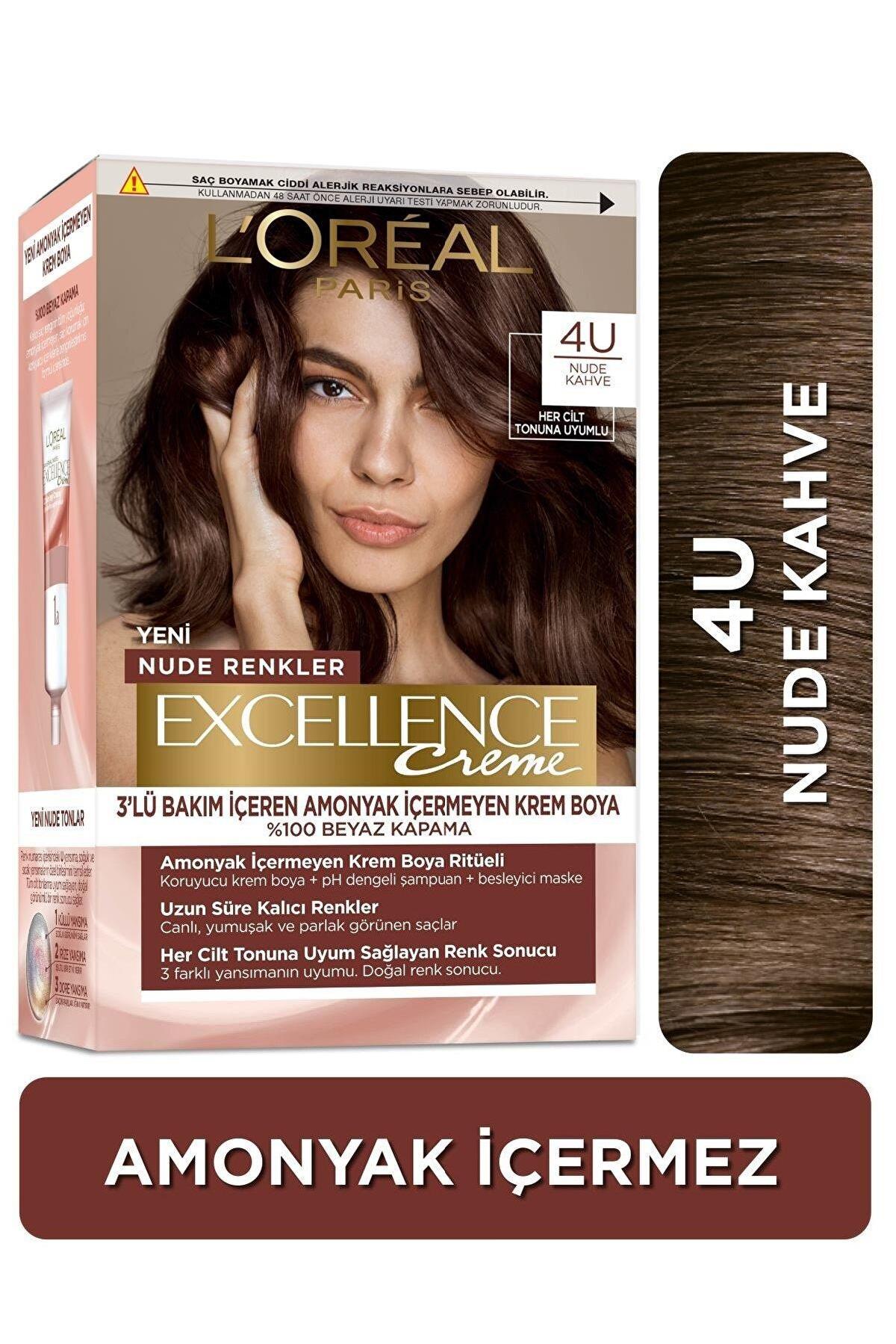 L'Oréal Paris 4U Nude Kahve Amonyaksız Krem Saç Boyası 48 ml