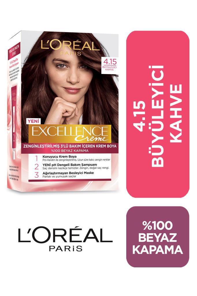 L'Oréal Paris 4.15 Büyüleyici Kahve Krem Saç Boyası 48 ml