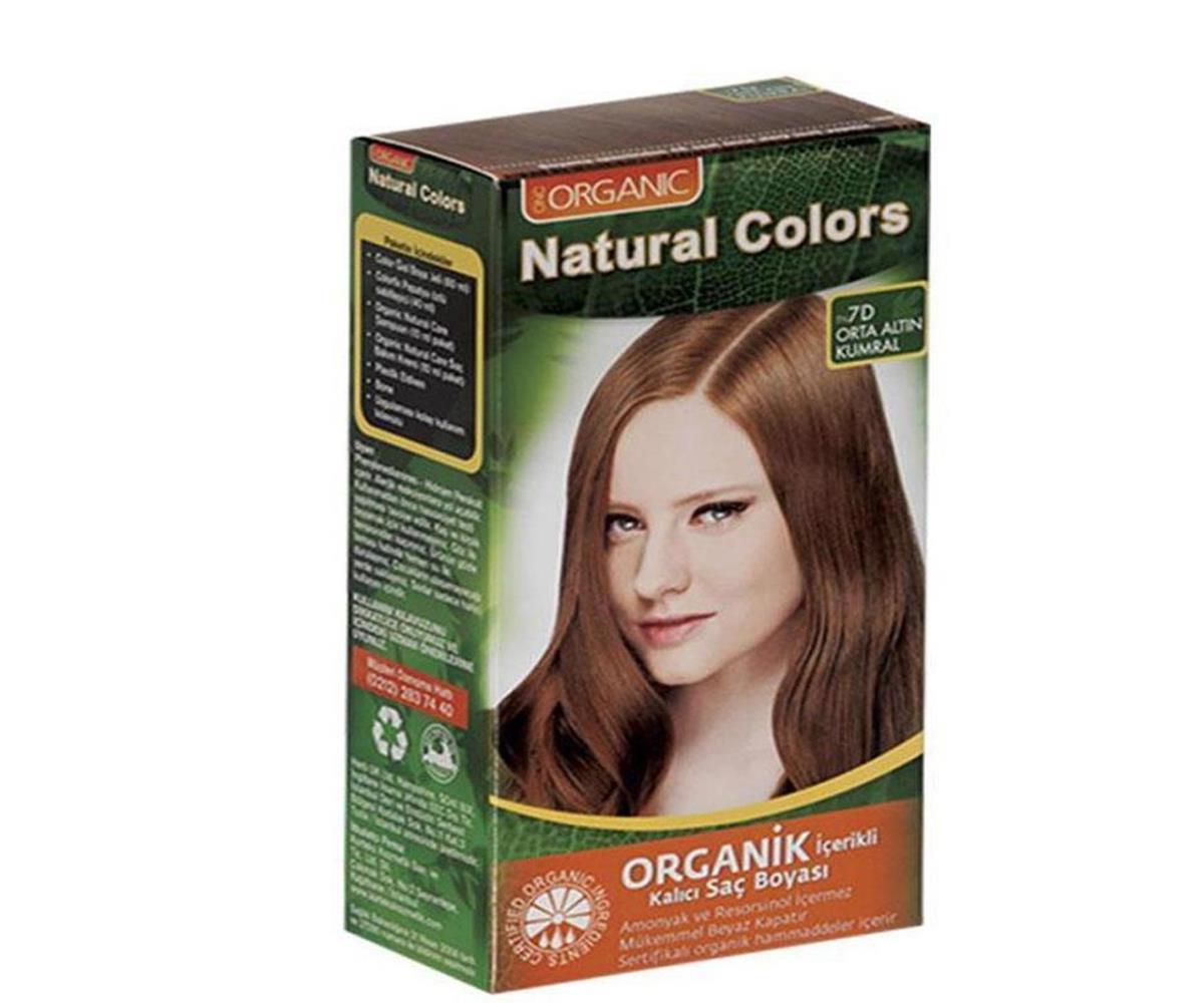 Natural Colors 7D Altın Kumral Organik Krem Saç Boyası