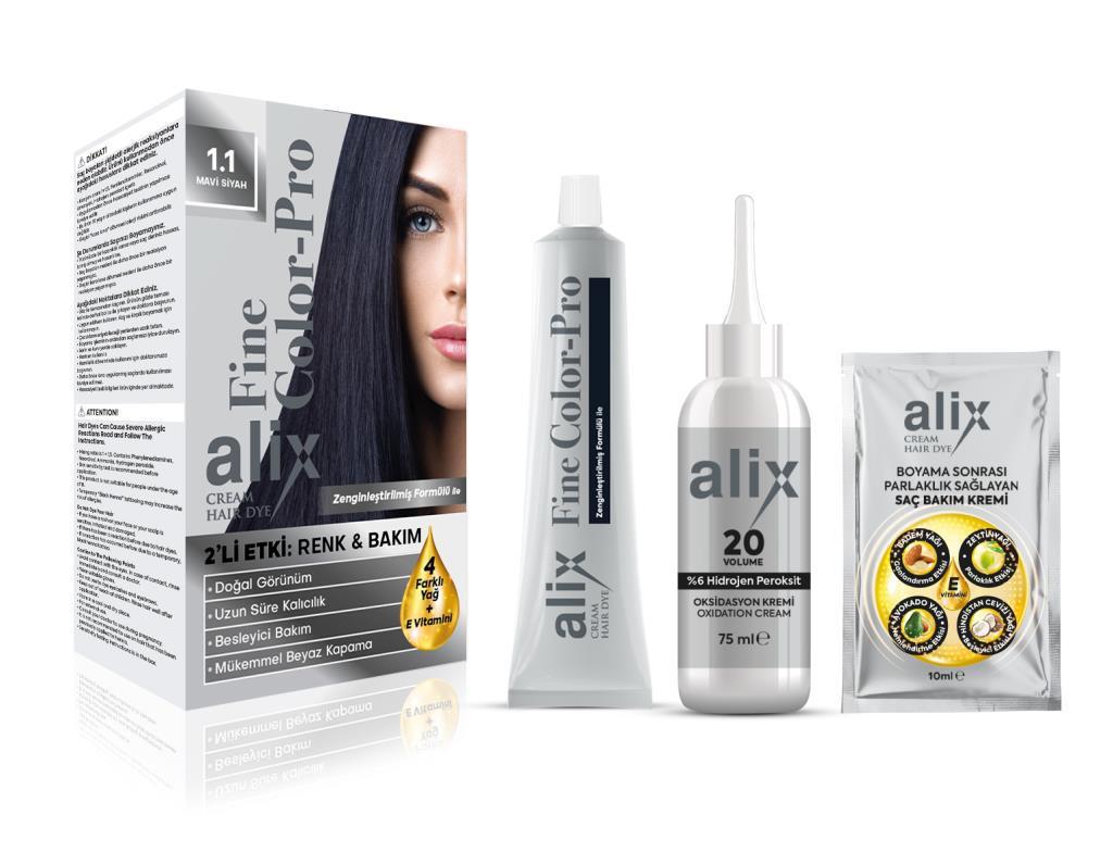 Alix Avien 1.1 Mavi Siyah Krem Saç Boyası 50 ml