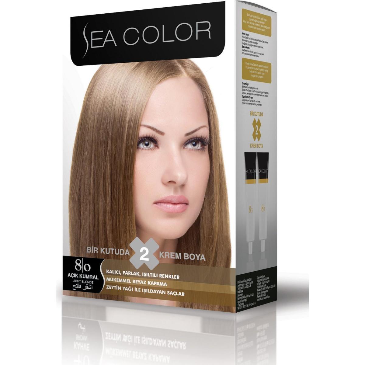 Sea Color 8.0 Açık Karamel Krem Saç Boyası