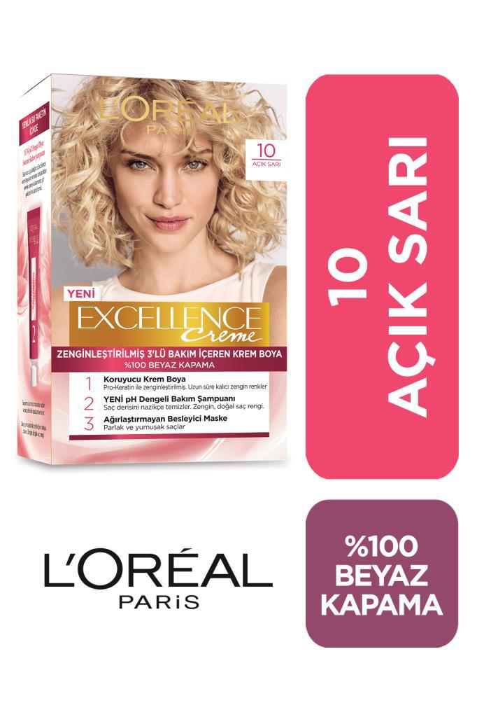 L'Oréal Paris 10 Açık Sarı Krem Saç Boyası 48 ml