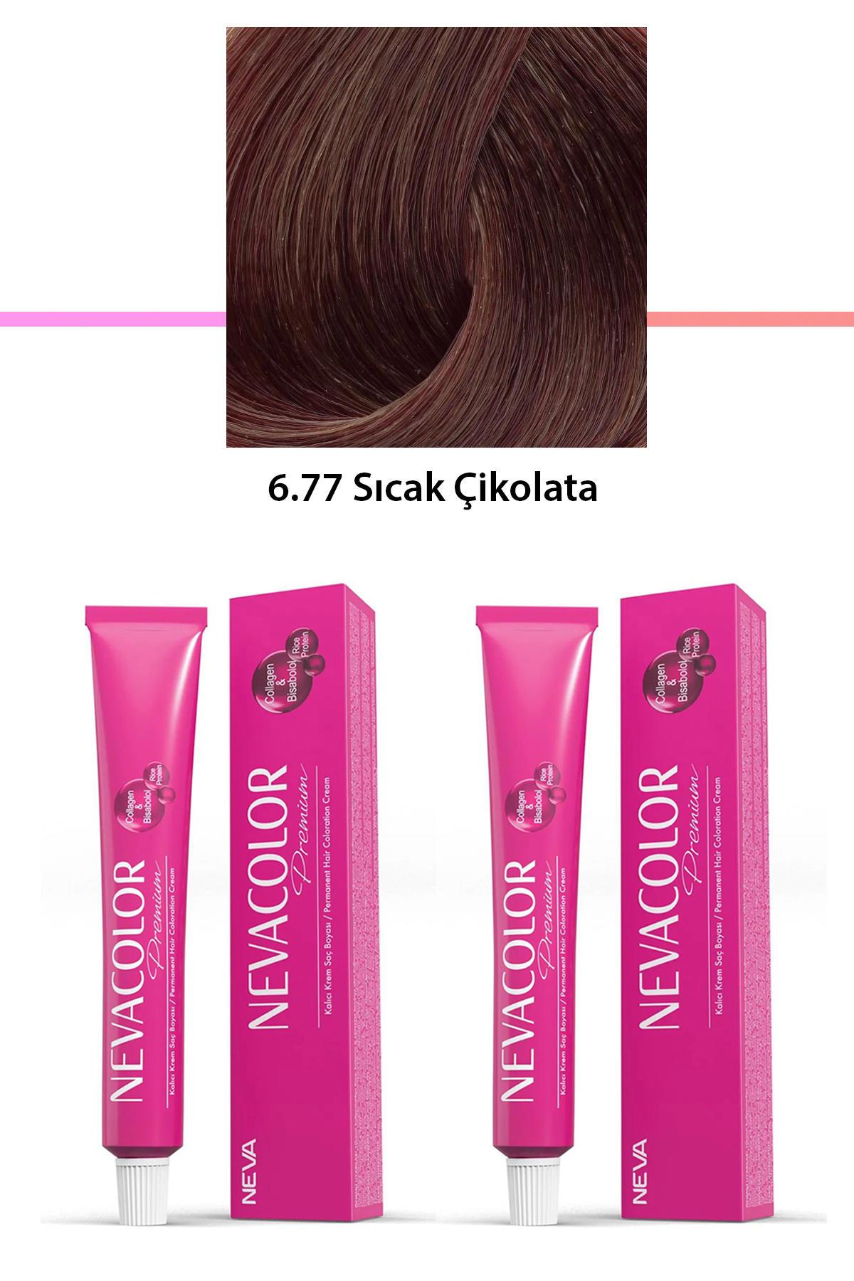 Nevacolor 6.77 Sıcak Çikolata Organik Krem Saç Boyası 50 gr