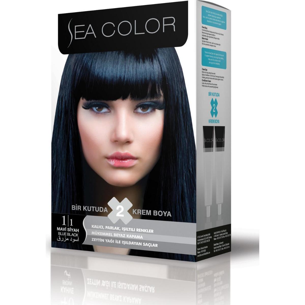 Sea Color 1.1 Mavi Siyah Krem Saç Boyası
