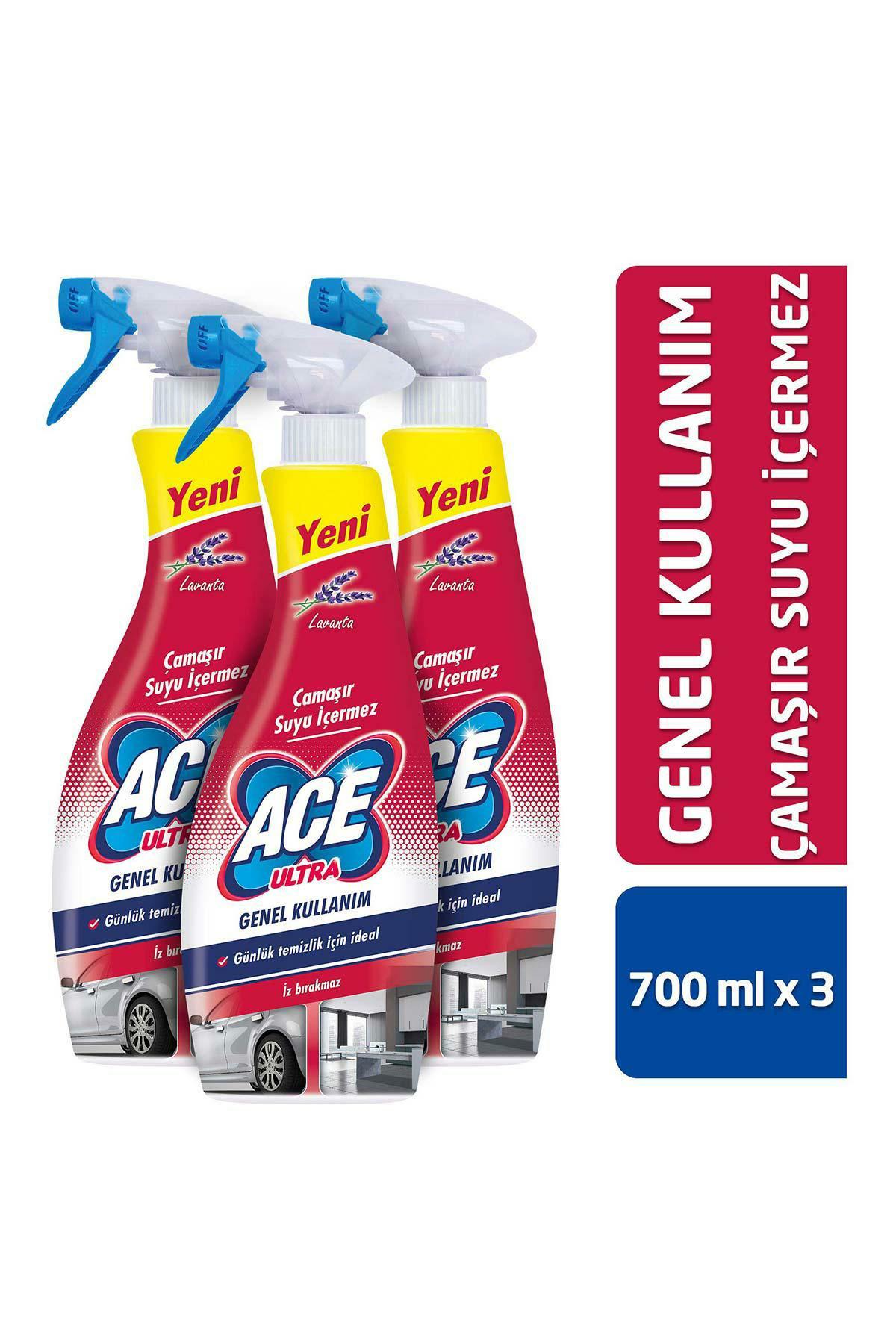 Ace Ultra Genel Kullanım Beyazlar İçin Sprey Çamaşır Suyu 3x700 ml