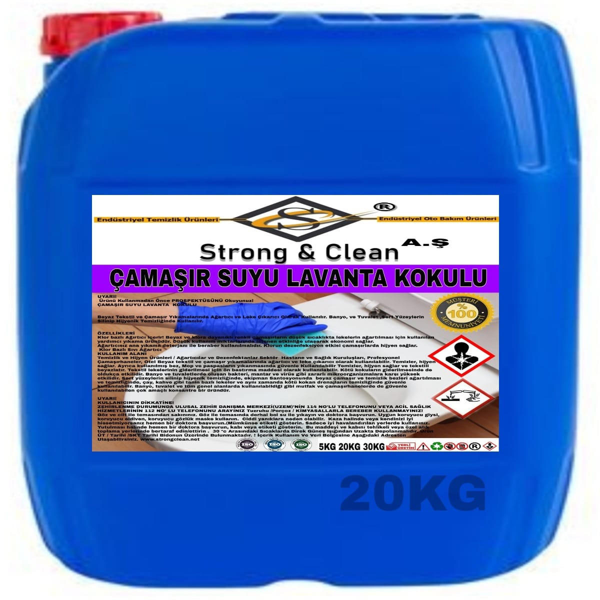 Strong & Clean Lavanta Kokulu Renkliler İçin Sıvı Çamaşır Suyu 20 kg