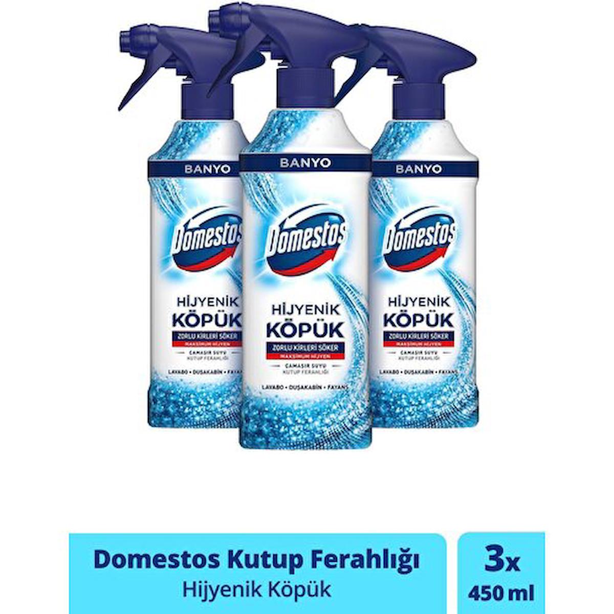 Domestos Hijyenik Köpük Banyo Beyazlar İçin Sprey Çamaşır Suyu 3x450 ml