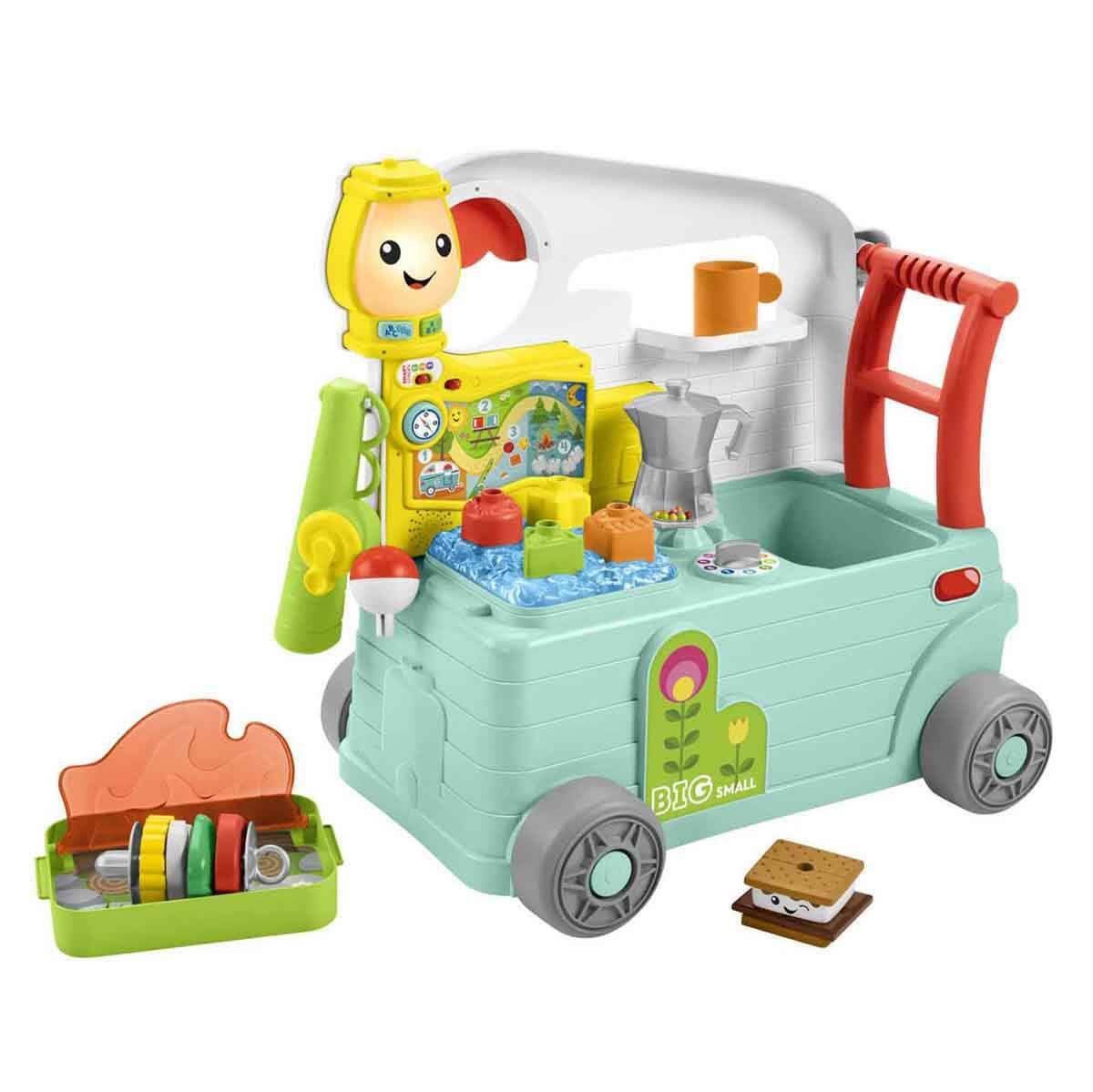 Fisher Price HCK81 Çiçekli 4 Tekerlekli Oyuncaklı Müzikli Yürüme Arkadaşı Yürüteç Yeşil