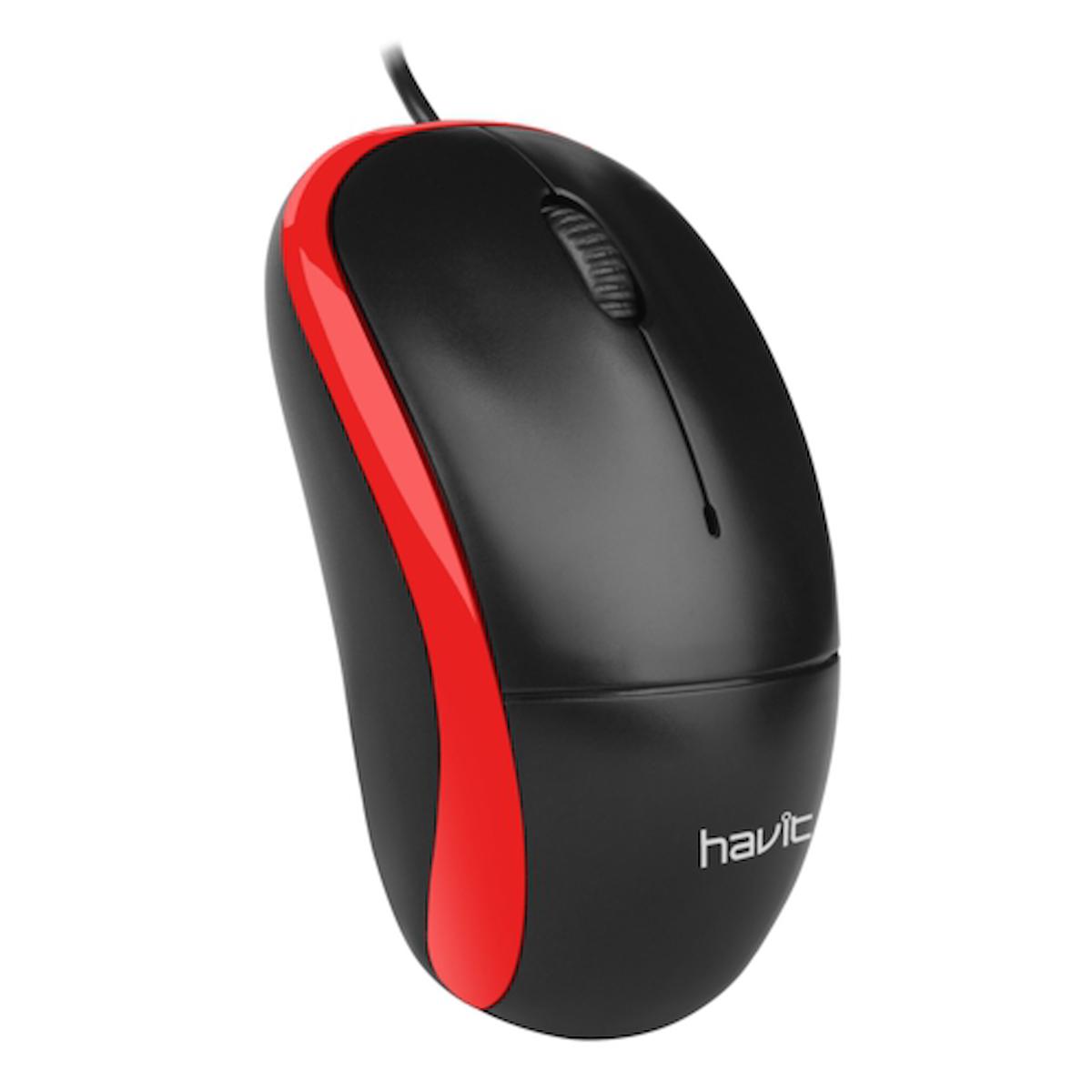 Havit MS851 Kablolu Kırmızı-Siyah Optik Mouse