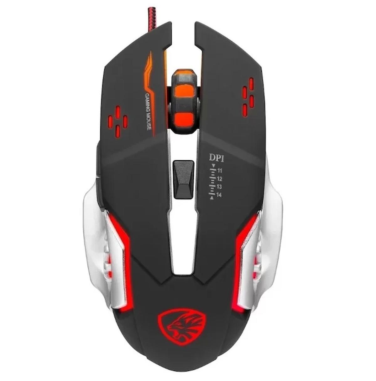 Hytech HY-X9 Makrolu Kablolu Gri-Siyah Gaming Mouse