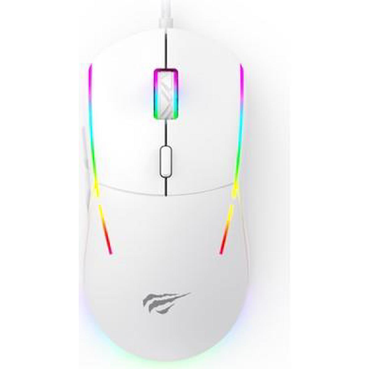 Havit MS961 RGB Makrolu Kablolu Beyaz Gaming Mouse