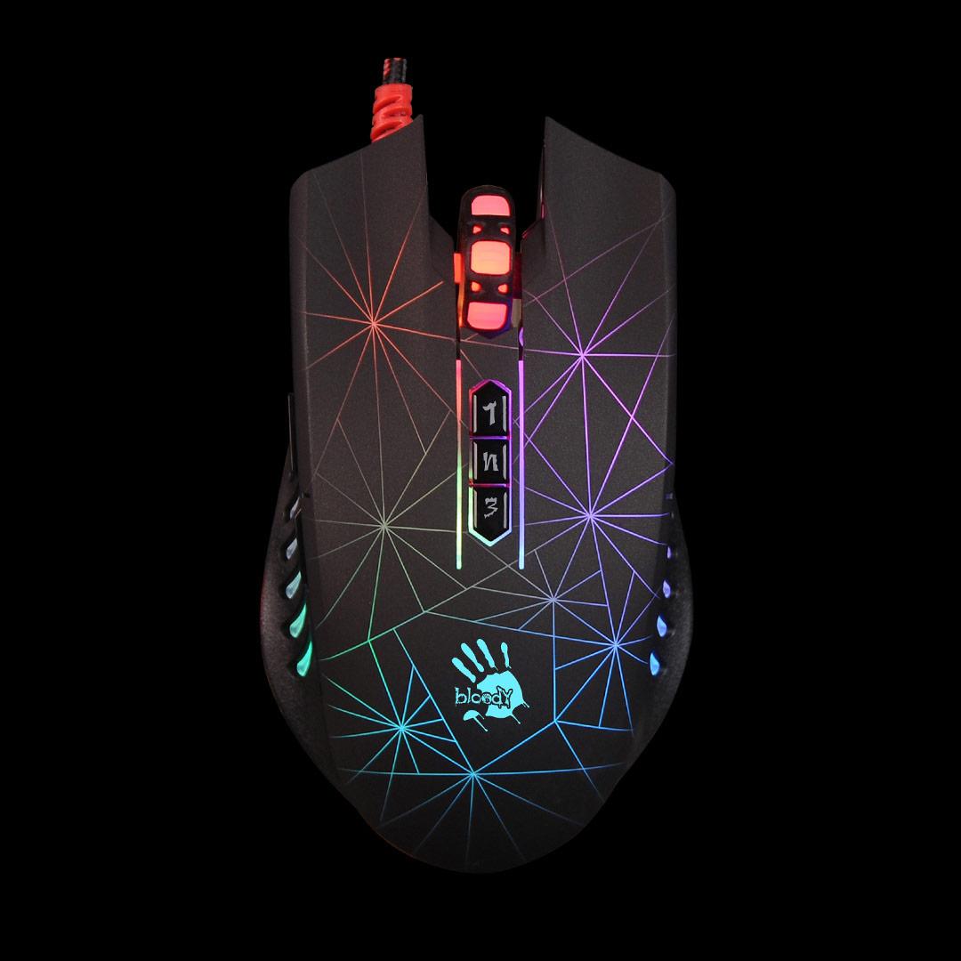 Bloody P81 RGB Makrolu Kablolu Siyah Optik Mouse