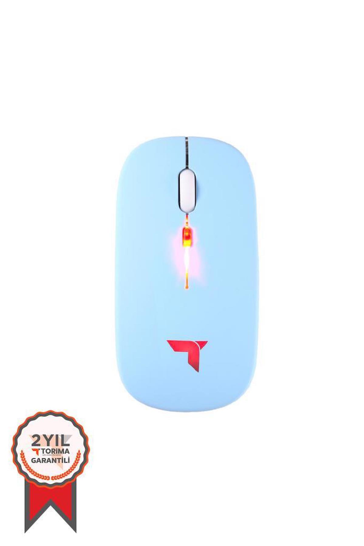 Torima Tm-12 RGB Ergonomik Kablosuz Mavi Mouse