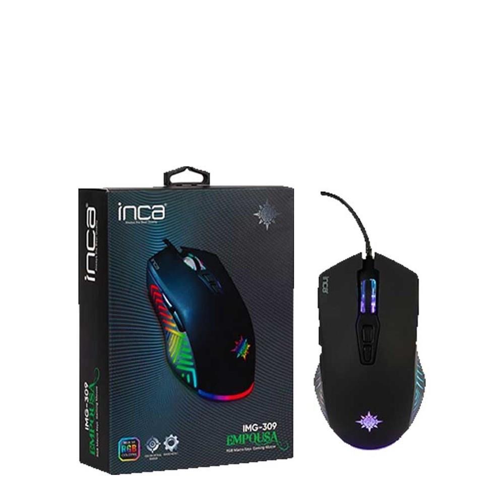 Inca IMG-309 RGB Makrolu Kablolu Siyah Gaming Mouse