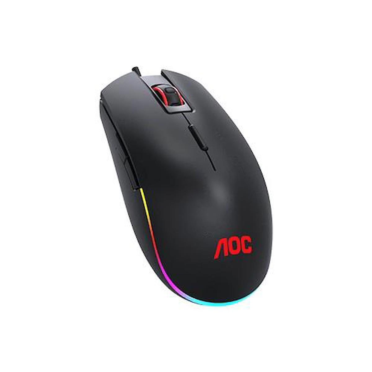 Aoc ‎GM500 RGB Makrolu Kablolu Siyah Optik Mouse