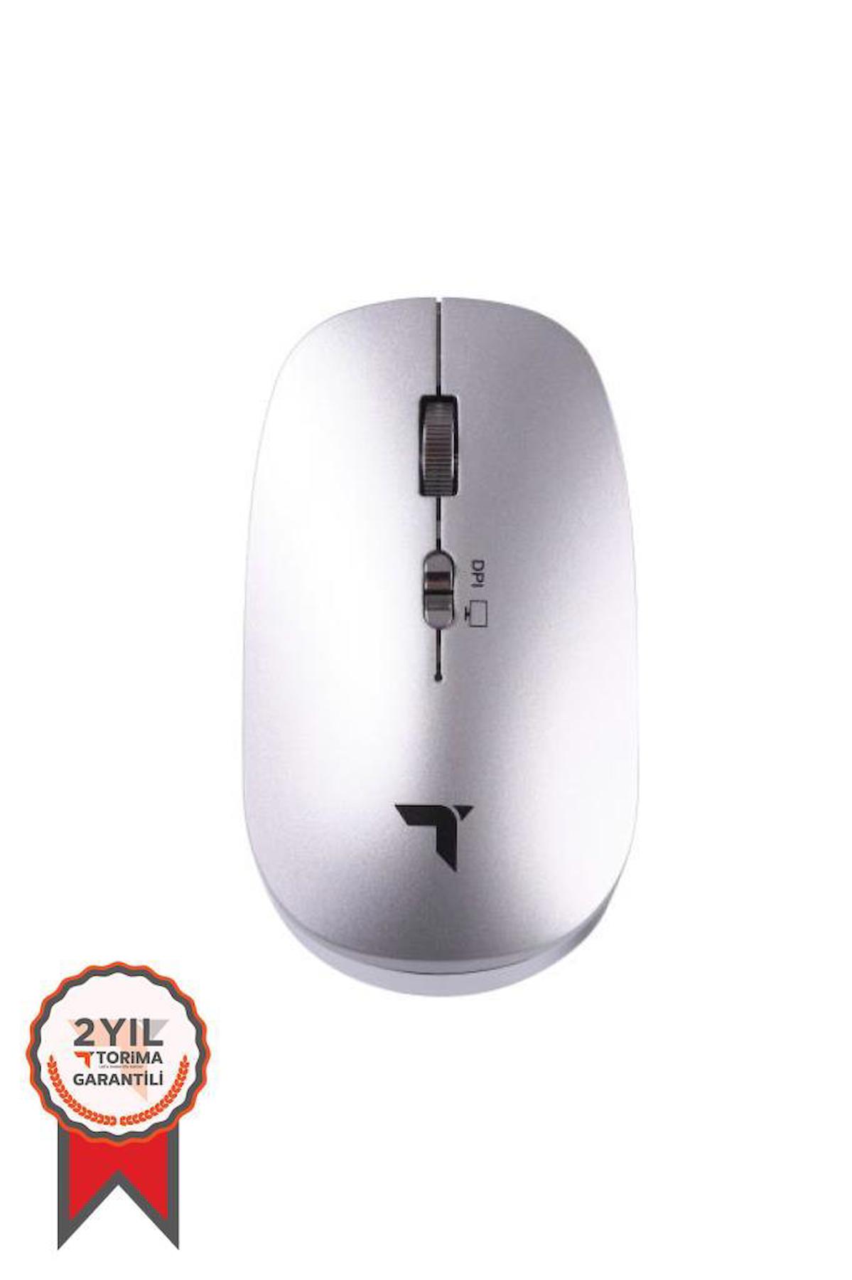 Torima Tm-14 Sessiz Ergonomik Kablosuz Gümüş Mouse