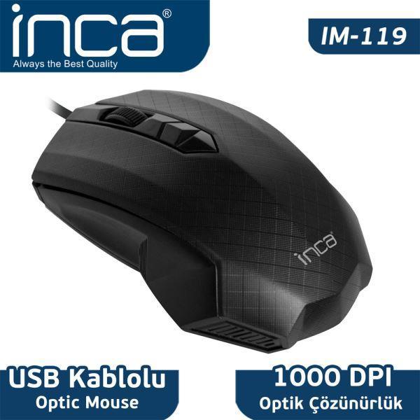 Inca IMG-119 Kablolu Siyah Optik Mouse