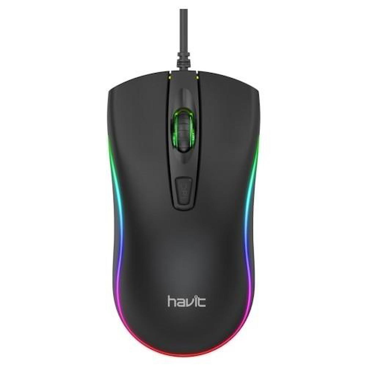 Havit MS72 RGB Kablolu Siyah Optik Mouse