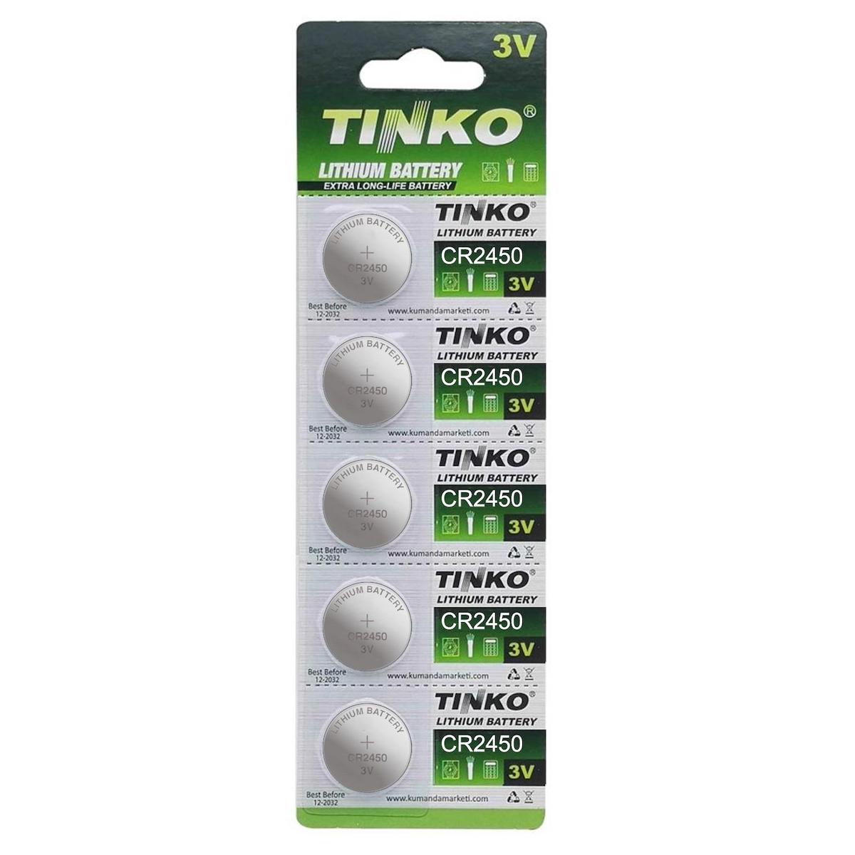 TINKO CR2450 3 V Lityum Düğme Pil 5'li