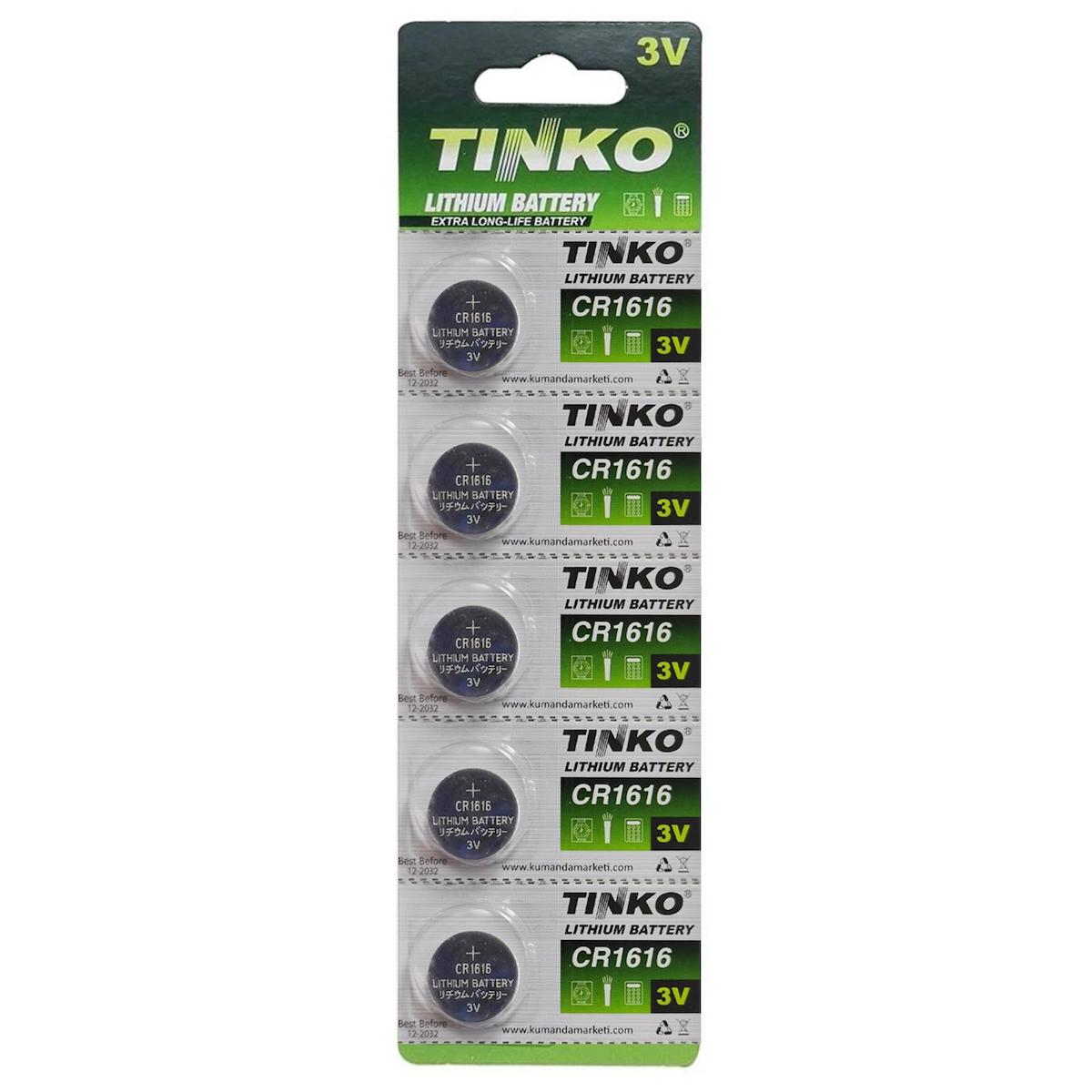 Tinko CR1616 3 V Lityum Düğme Pil 5'li