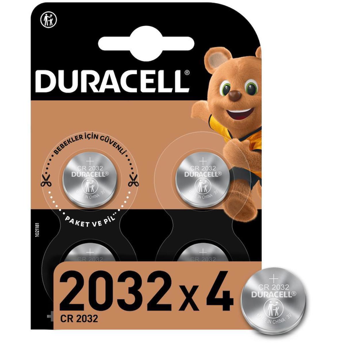 Duracell CR2032 3 V Lityum Düğme Pil 4'lü