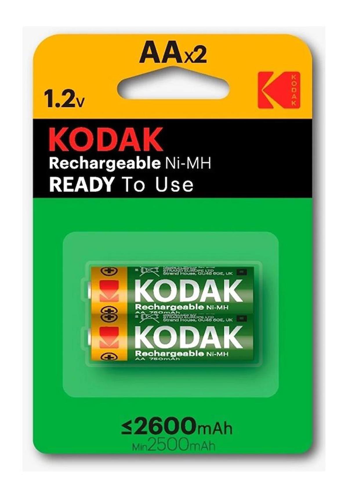 Kodak 1.2 V 2600 mAh Ni-Mh AA / Kalem Şarjlı Pil 2'li