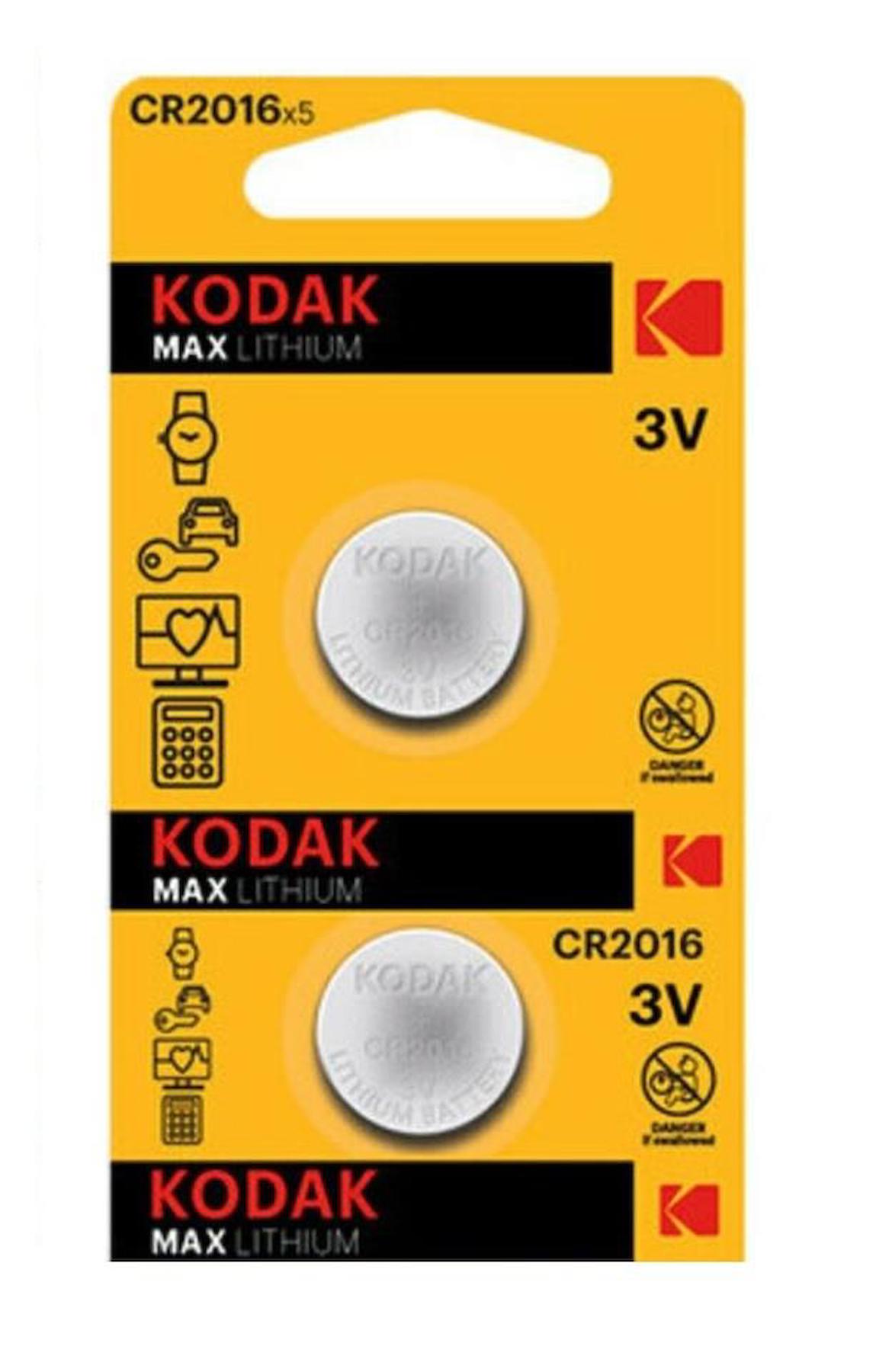 Kodak CR2016 3 V Lityum Düğme Pil 2'li