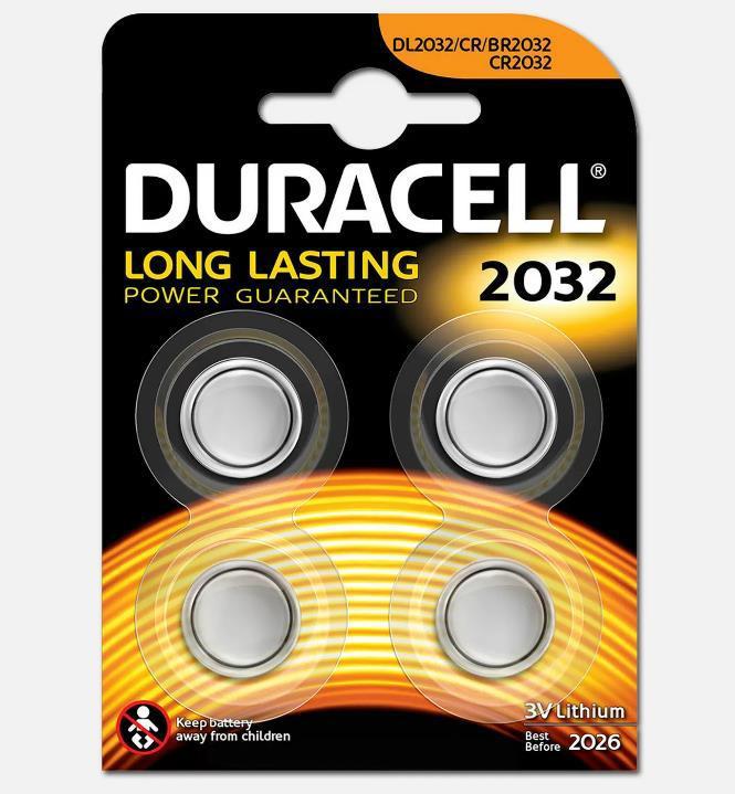 Duracell 2032 3 V Lityum Düğme Pil 4'lü