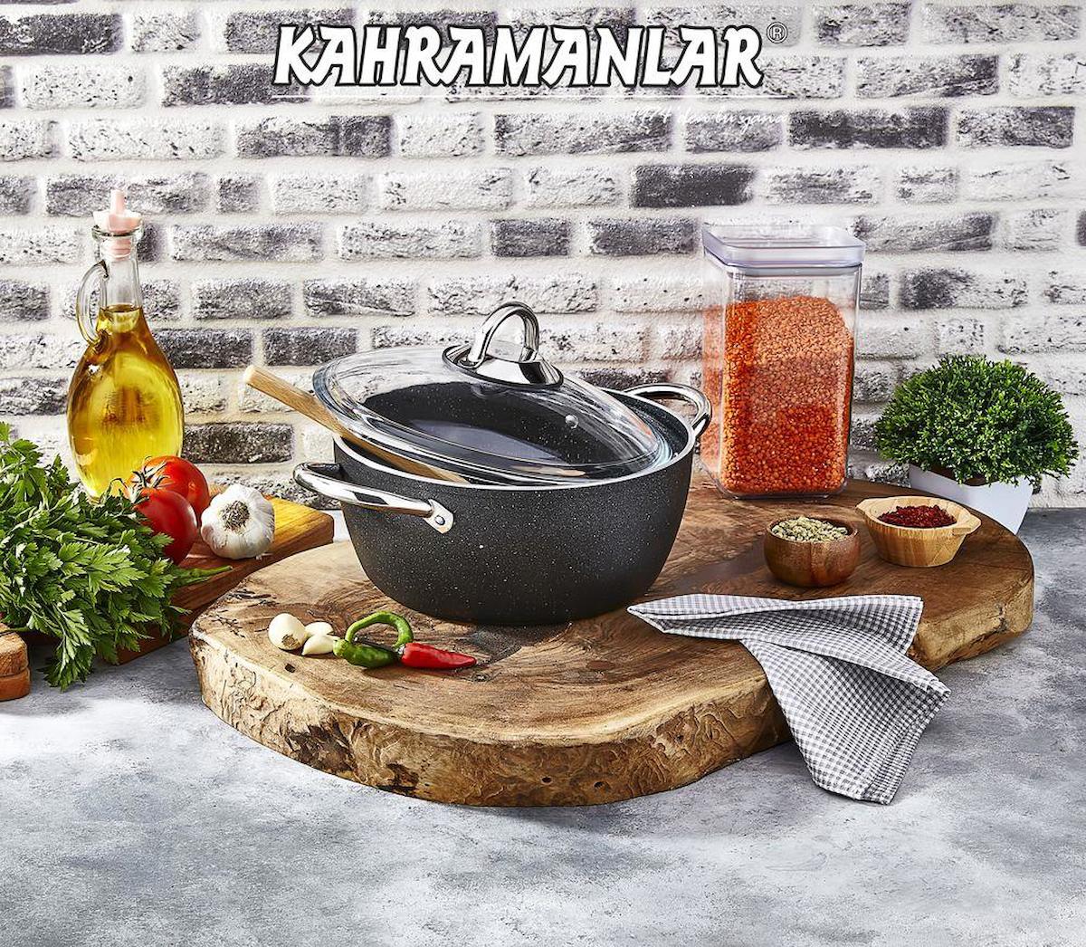 Kahramanlar 3407 26 cm Granit Derin Tencere