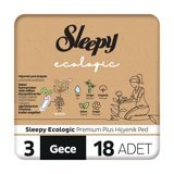 Sleepy Ecologic Premium Plus Organik İnce 18'li Hijyenik Ped 2 Adet